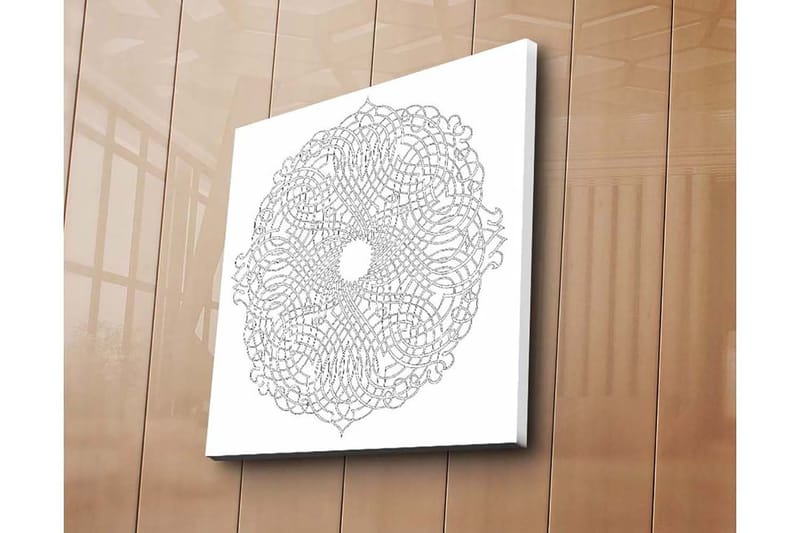 Canvastavla 45x45 cm - Intrikat mandala med linjer och mönster - Svart / Vitt - Inredning & dekor - Tavlor & konst - Canvastavla