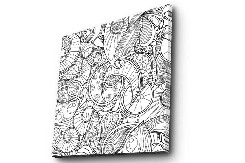 Canvastavla 45x45 cm - Intrikat mönster av snäckor och spiraler - Svart / Vitt - Inredning & dekor - Tavlor & konst - Canvastavla