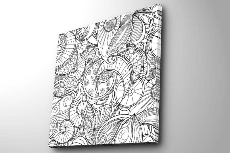 Canvastavla 45x45 cm - Intrikat mönster av snäckor och spiraler - Svart / Vitt - Inredning & dekor - Tavlor & konst - Canvastavla