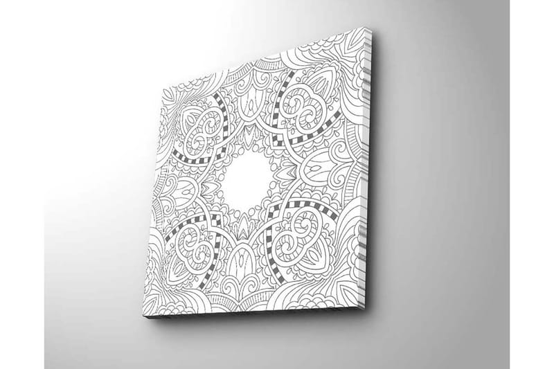 Canvastavla 45x45 cm - Intrikat mönster med geometriska och organiska former - Svart / Vitt - Inredning & dekor - Tavlor & konst - Canvastavla