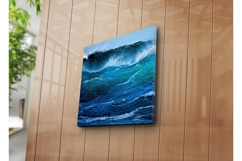 Canvastavla 45x45 cm - Kraftfulla havsvågor i rörelse - Mörkblå / Turkos / Vit - Inredning & dekor - Tavlor & konst - Canvastavla