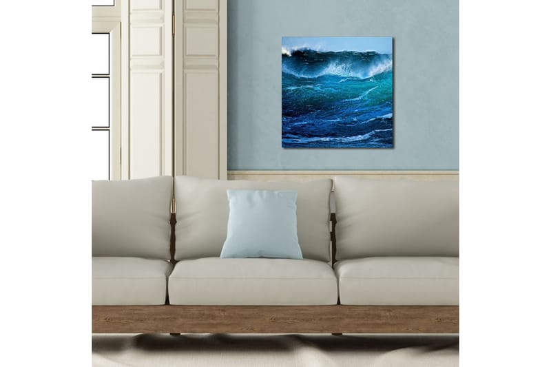 Canvastavla 45x45 cm - Kraftfulla havsvågor i rörelse - Mörkblå / Turkos / Vit - Inredning & dekor - Tavlor & konst - Canvastavla
