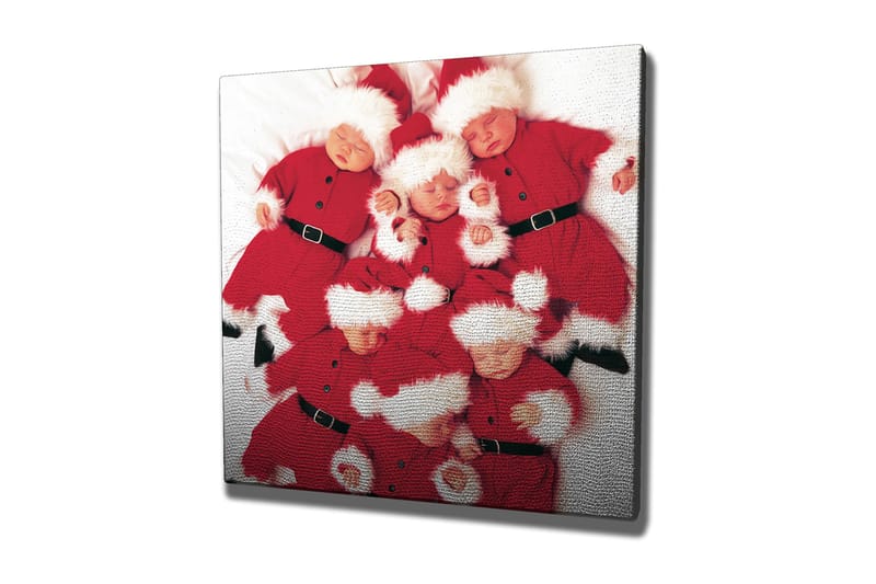 Canvastavla 45x45 cm - Lekfull samling av barn i tomtedräkter - Röd / Vit - Inredning & dekor - Tavlor & konst - Canvastavla