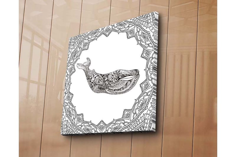 Canvastavla 45x45 cm - Ornamental val i detaljrik design - Svart / Vitt - Inredning & dekor - Tavlor & konst - Canvastavla