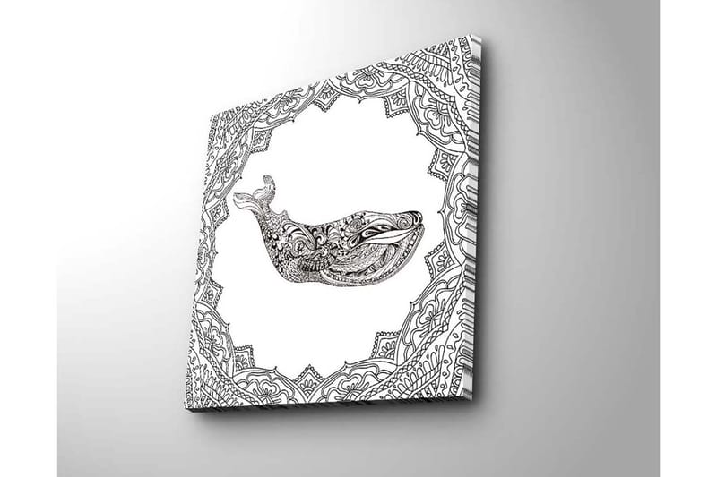 Canvastavla 45x45 cm - Ornamental val i detaljrik design - Svart / Vitt - Inredning & dekor - Tavlor & konst - Canvastavla
