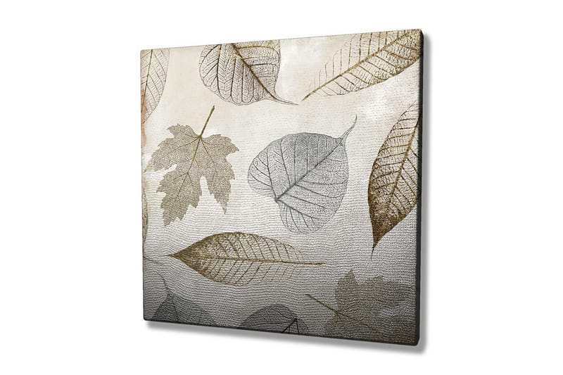Canvastavla 45x45 cm - Torkade löv i subtila nyanser - Grå / Brun / Beige - Inredning & dekor - Tavlor & konst - Canvastavla