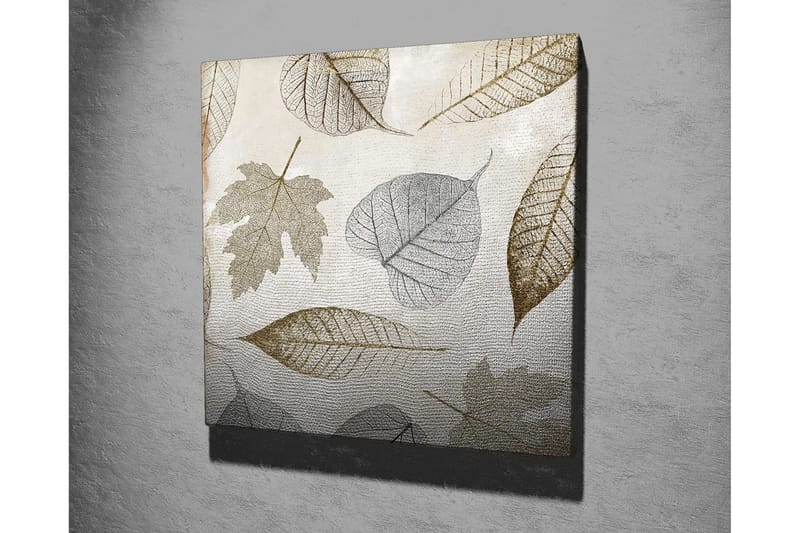 Canvastavla 45x45 cm - Torkade löv i subtila nyanser - Grå / Brun / Beige - Inredning & dekor - Tavlor & konst - Canvastavla
