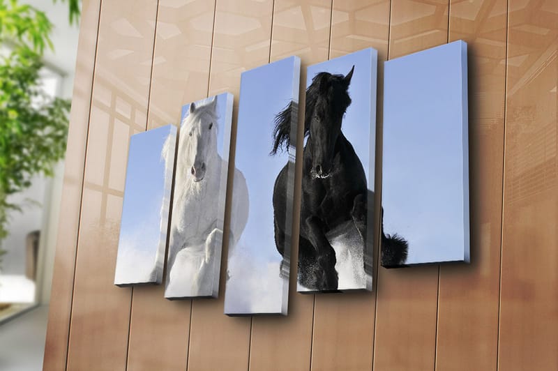 CANVASTAVLA 5-pack Flerfärgad 19x60 cm - Inredning & dekor - Tavlor & konst - Canvastavla