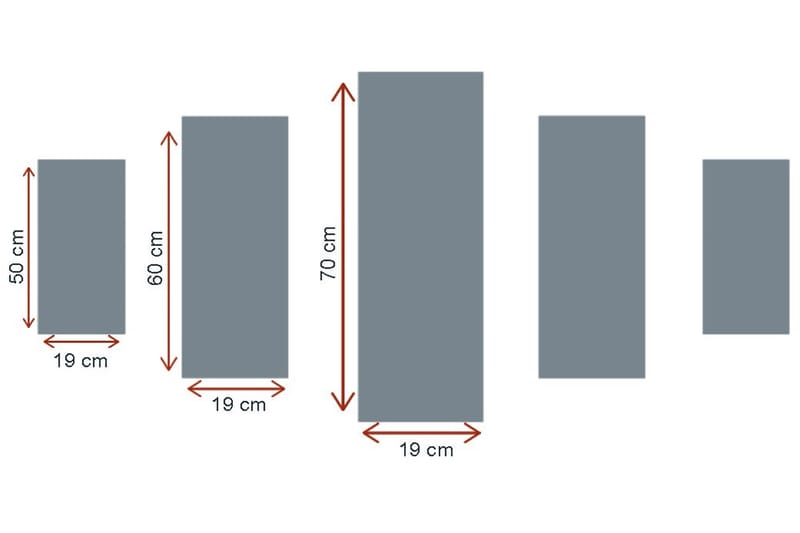 CANVASTAVLA 5-pack Flerfärgad 19x60 cm - Canvastavla