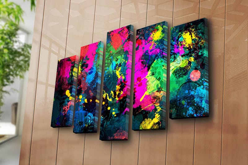 CANVASTAVLA 5-pack Flerfärgad 19x60 cm - Inredning & dekor - Tavlor & konst - Canvastavla