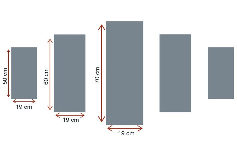 CANVASTAVLA 5-pack Flerfärgad 19x60 cm - Inredning & dekor - Tavlor & konst - Canvastavla