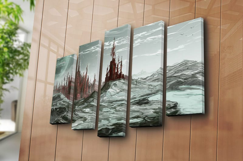 CANVASTAVLA 5-pack Flerfärgad 19x60 cm - Inredning & dekor - Tavlor & konst - Canvastavla