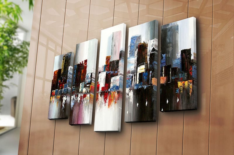 CANVASTAVLA 5-pack Flerfärgad 19x60 cm - Inredning & dekor - Tavlor & konst - Canvastavla
