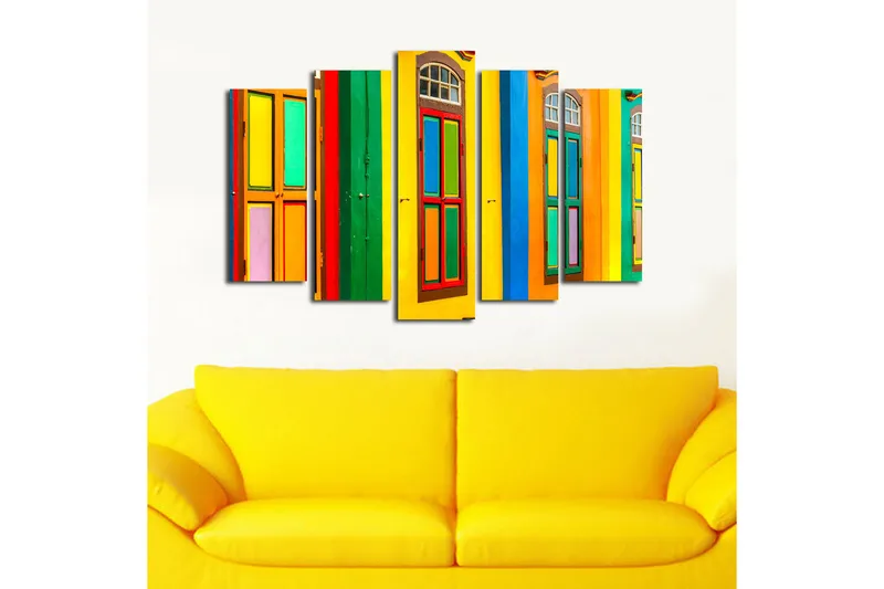 Canvastavla 5-pack Flerfärgad - 19x60 cm - Inredning & dekor - Tavlor & konst - Canvastavla