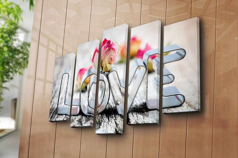 Canvastavla 5-pack Flerfärgad - 19x60 cm - Inredning & dekor - Tavlor & konst - Canvastavla