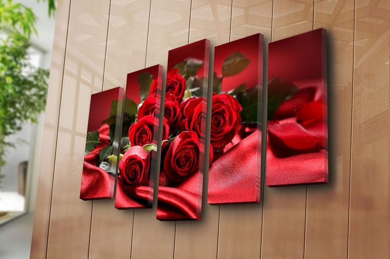 Canvastavla 5-pack Flerfärgad - 19x60 cm - Inredning & dekor - Tavlor & konst - Canvastavla