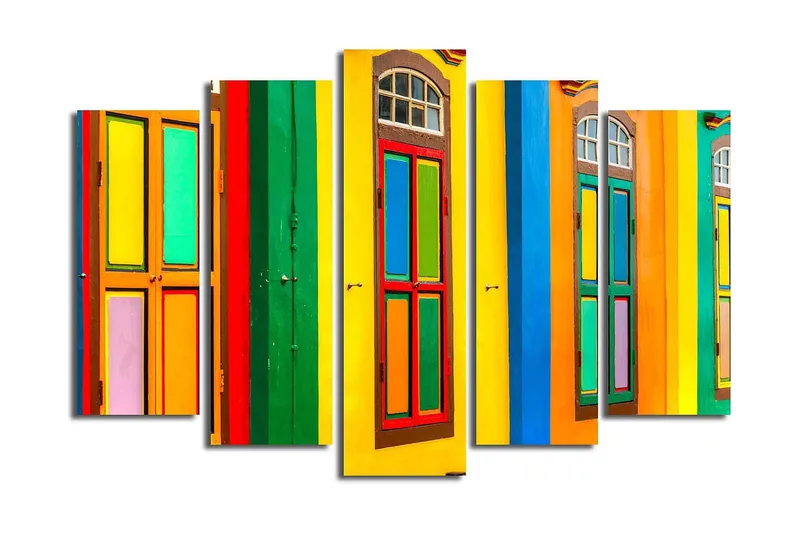 Canvastavla 5-pack Flerfärgad, 19x60 cm