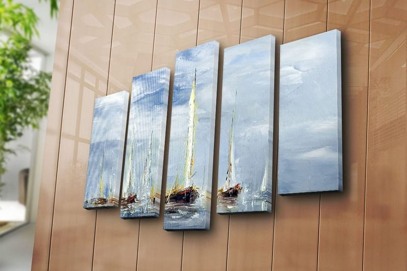 Canvastavla 5-pack Flerfärgad - 19x60 cm - Inredning & dekor - Tavlor & konst - Canvastavla