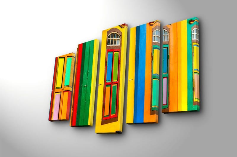 Canvastavla 5-pack Flerfärgad - 19x60 cm - Inredning & dekor - Tavlor & konst - Canvastavla