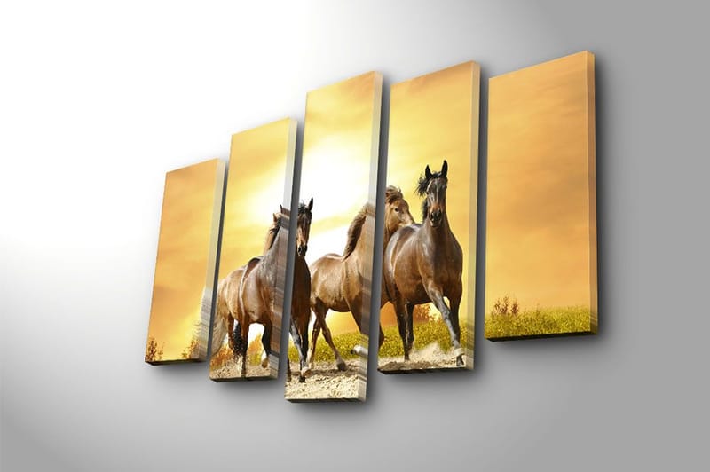 Canvastavla 5-pack Flerfärgad - 19x60 cm - Inredning & dekor - Tavlor & konst - Canvastavla