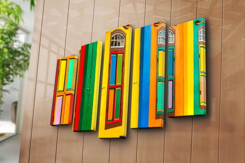 Canvastavla 5-pack Flerfärgad - 19x60 cm - Inredning & dekor - Tavlor & konst - Canvastavla