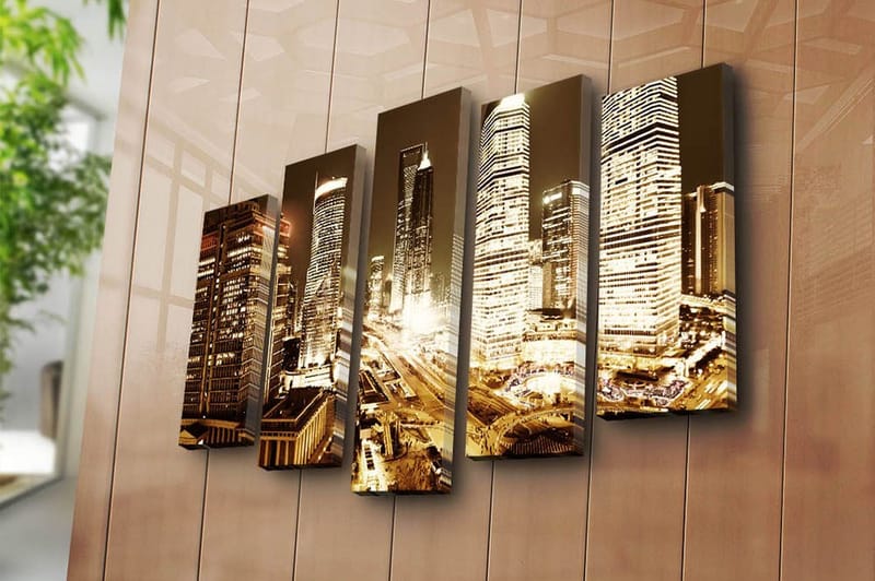 Canvastavla 5-pack Flerfärgad - 19x60 cm - Inredning & dekor - Tavlor & konst - Canvastavla