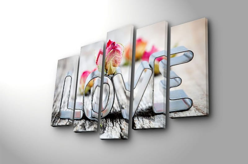 Canvastavla 5-pack Flerfärgad - 19x60 cm - Inredning & dekor - Tavlor & konst - Canvastavla