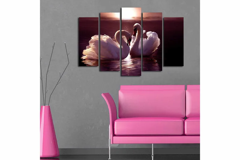 Canvastavla 5-pack Flerfärgad - 19x60 cm - Inredning & dekor - Tavlor & konst - Canvastavla