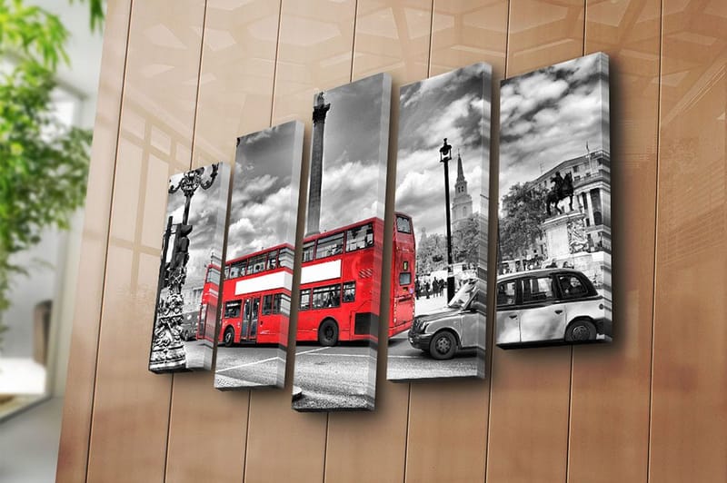 Canvastavla 5-pack Flerfärgad - 19x60 cm - Inredning & dekor - Tavlor & konst - Canvastavla