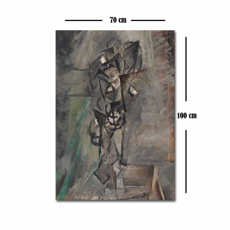 Canvastavla 70x100 cm - Abstrakt figurativ komposition med en mänsklig gestalt i fokus - Grå / Svart / Brun - Inredning & dekor - Tavlor & konst - Canvastavla