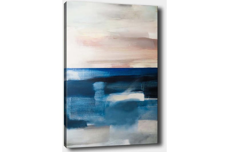 Canvastavla 70x100 cm - Abstrakt havslandskap med mjuka färgövergångar - Mörkblå / Ljusblå / Grå - Inredning & dekor - Tavlor & konst - Canvastavla