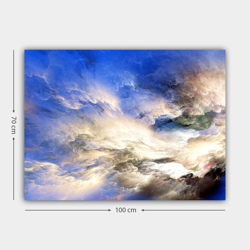 Canvastavla 70x100 cm - Abstrakt himmel med dramatiska molnformationer i olika nyanser - Blå / Vit / Grön - Inredning & dekor - Tavlor & konst - Canvastavla