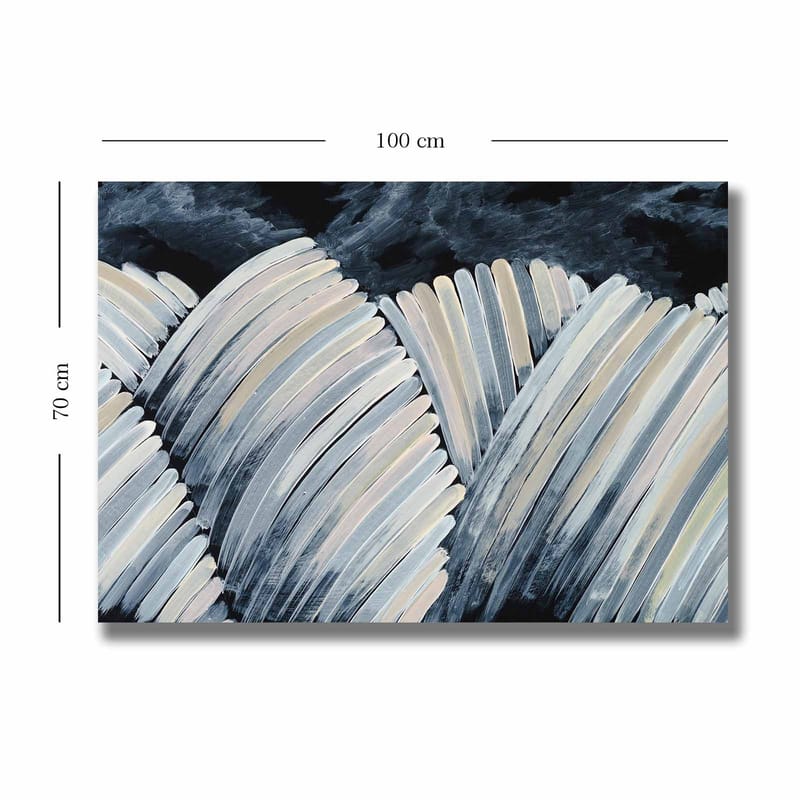 Canvastavla 70x100 cm - Abstrakt komposition av böljande former i svart och vitt - Svart / Vit / Grå - Inredning & dekor - Tavlor & konst - Canvastavla