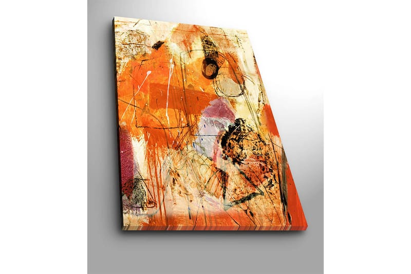 Canvastavla 70x100 cm - Abstrakt komposition med dominanta orangea och röda toner som skapar en energisk känsla - Orange / Röd / Ljusbeige - Inredning & dekor - Tavlor & konst - Canvastavla