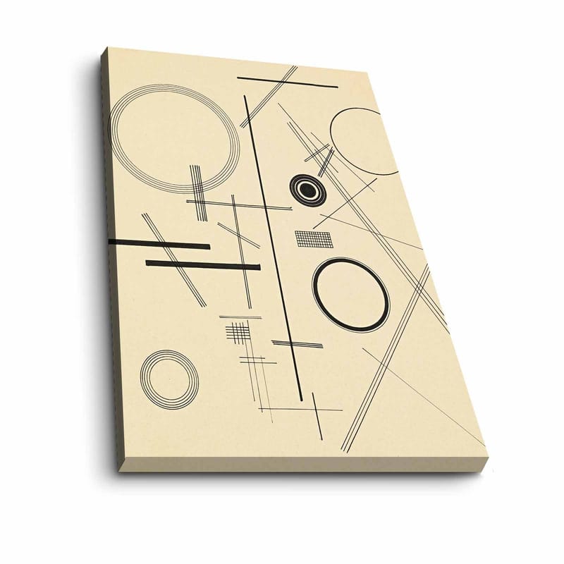 Canvastavla 70x100 cm - Abstrakt komposition med geometriska former och linjer - Beige / Svart - Inredning & dekor - Tavlor & konst - Canvastavla