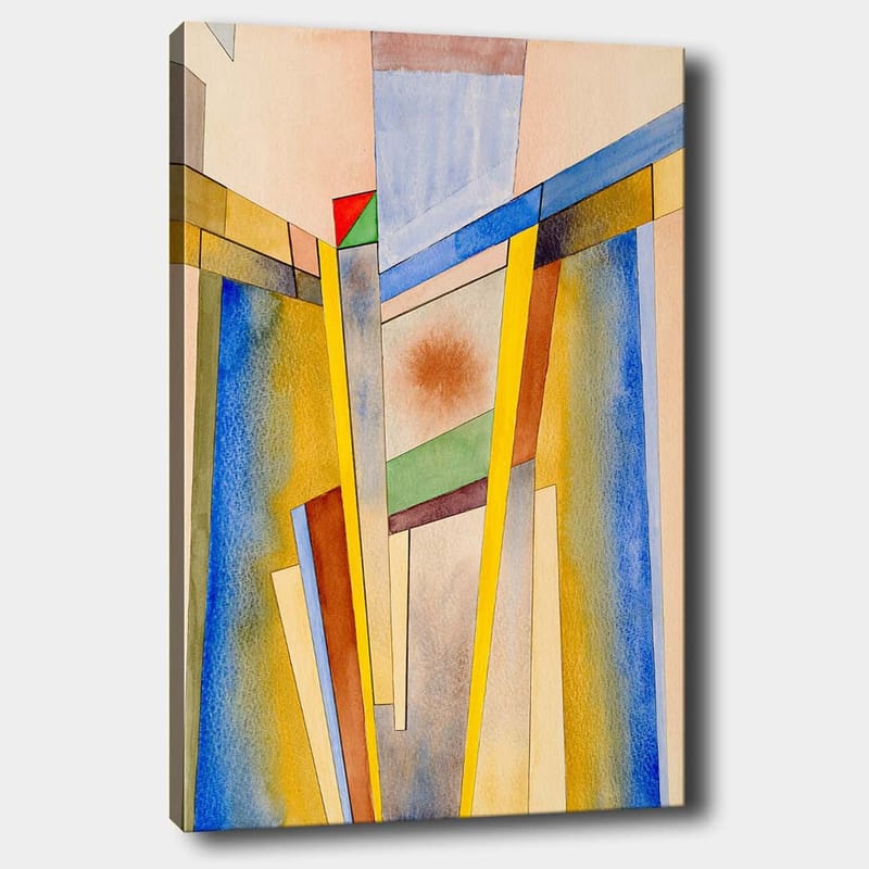 Canvastavla 70x100 cm - Abstrakt komposition med geometriska former och starka färger - Gul / Blå / Röd - Inredning & dekor - Tavlor & konst - Canvastavla