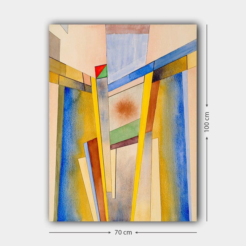 Canvastavla 70x100 cm - Abstrakt komposition med geometriska former och starka färger - Gul / Blå / Röd - Inredning & dekor - Tavlor & konst - Canvastavla