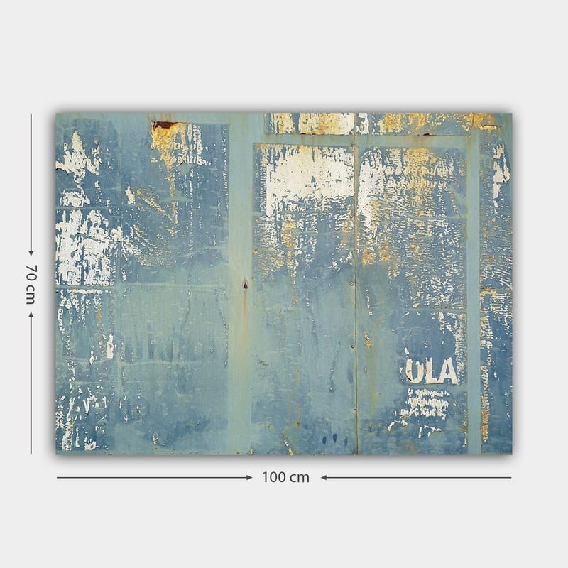 Canvastavla 70x100 cm - Abstrakt komposition med inslag av blå nyanser och textur - Blå / Vit / Guld - Inredning & dekor - Tavlor & konst - Canvastavla