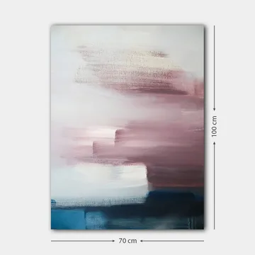 Canvastavla 70x100 cm - Abstrakt komposition med mjuka färgövergångar i rosa och blå nyanser - Rosa / Blå / Vit - Inredning & dekor - Tavlor & konst - Canvastavla