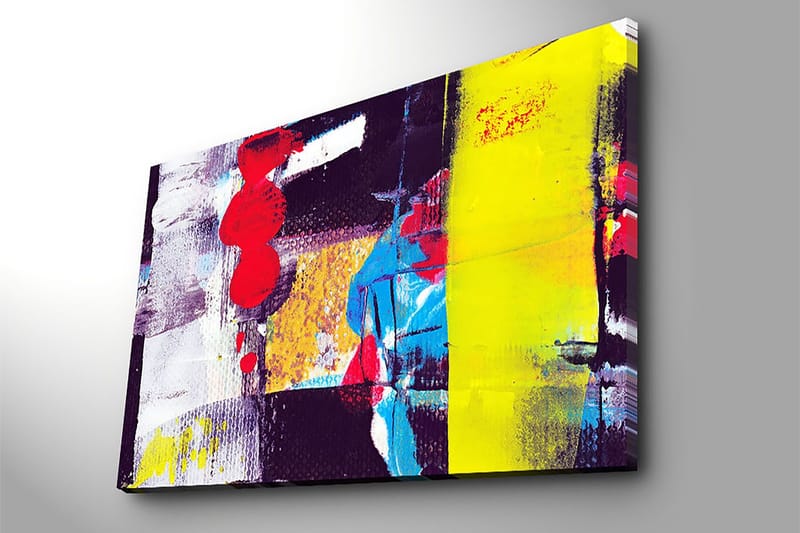 Canvastavla 70x100 cm - Abstrakt komposition med starka färger och geometriska former - Röd / Gul / Blå - Inredning & dekor - Tavlor & konst - Canvastavla