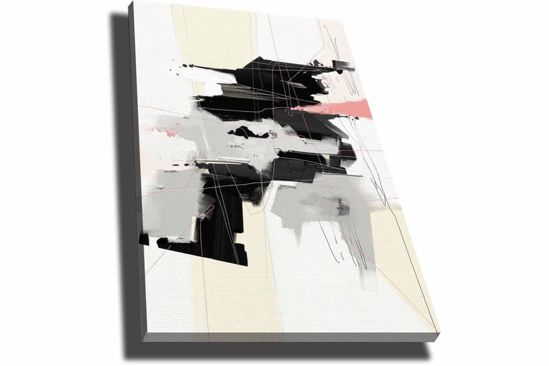 Canvastavla 70x100 cm - Abstrakt komposition med svarta och gråa former som skapar en dynamisk rörelse - Svart / Grå / Beige - Inredning & dekor - Tavlor & konst - Canvastavla