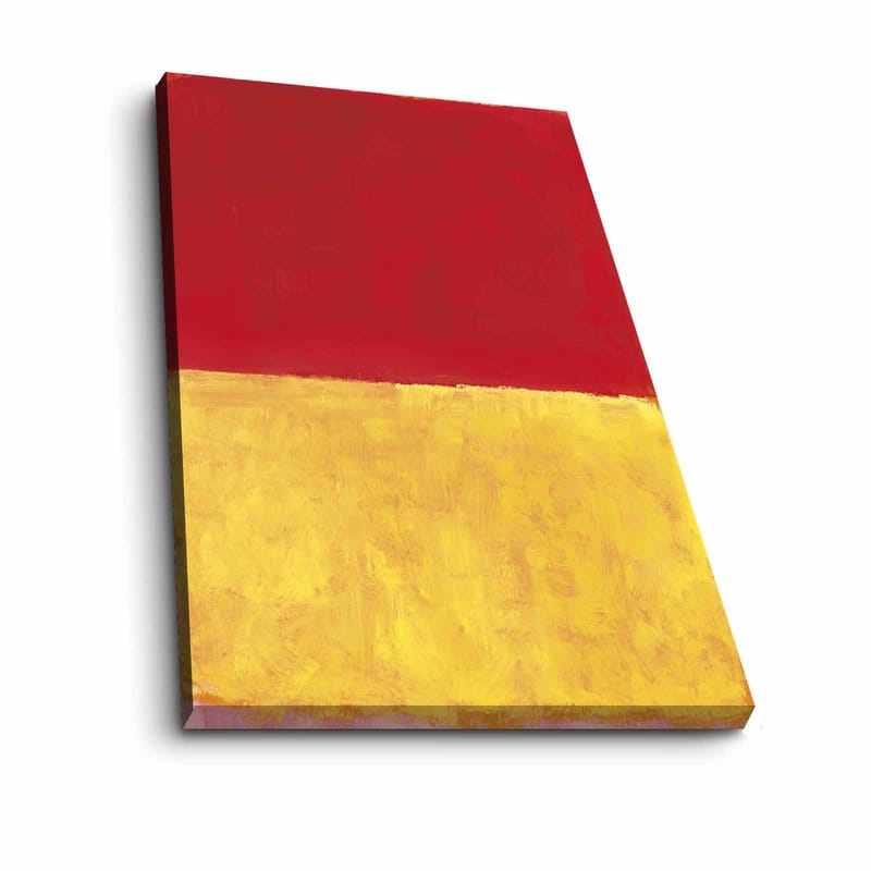 Canvastavla 70x100 cm - Abstrakt konst med en röd övre del och en gyllene nedre del - Röd / Guld - Inredning & dekor - Tavlor & konst - Canvastavla