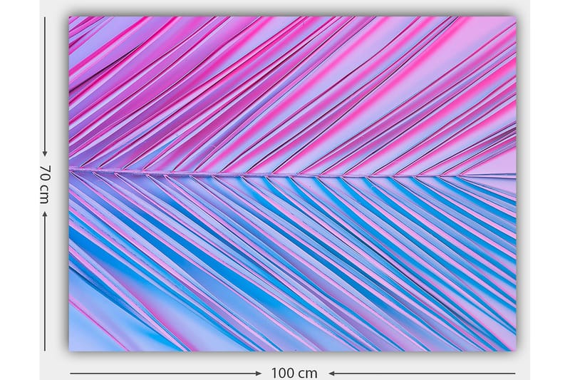 Canvastavla 70x100 cm - Abstrakt konstverk med diagonala linjer i rosa och blå toner - Rosa / Blå - Inredning & dekor - Tavlor & konst - Canvastavla