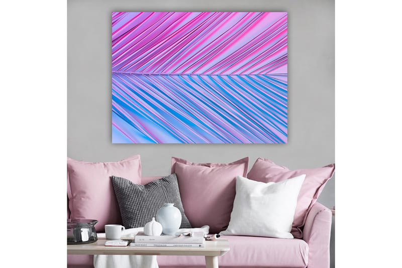 Canvastavla 70x100 cm - Abstrakt konstverk med diagonala linjer i rosa och blå toner - Rosa / Blå - Inredning & dekor - Tavlor & konst - Canvastavla