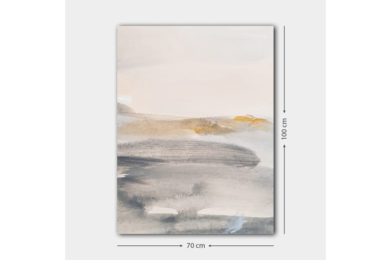 Canvastavla 70x100 cm - Abstrakt landskap med mjuka färgövergångar - Grå / Beige / Ljusblå - Inredning & dekor - Tavlor & konst - Canvastavla
