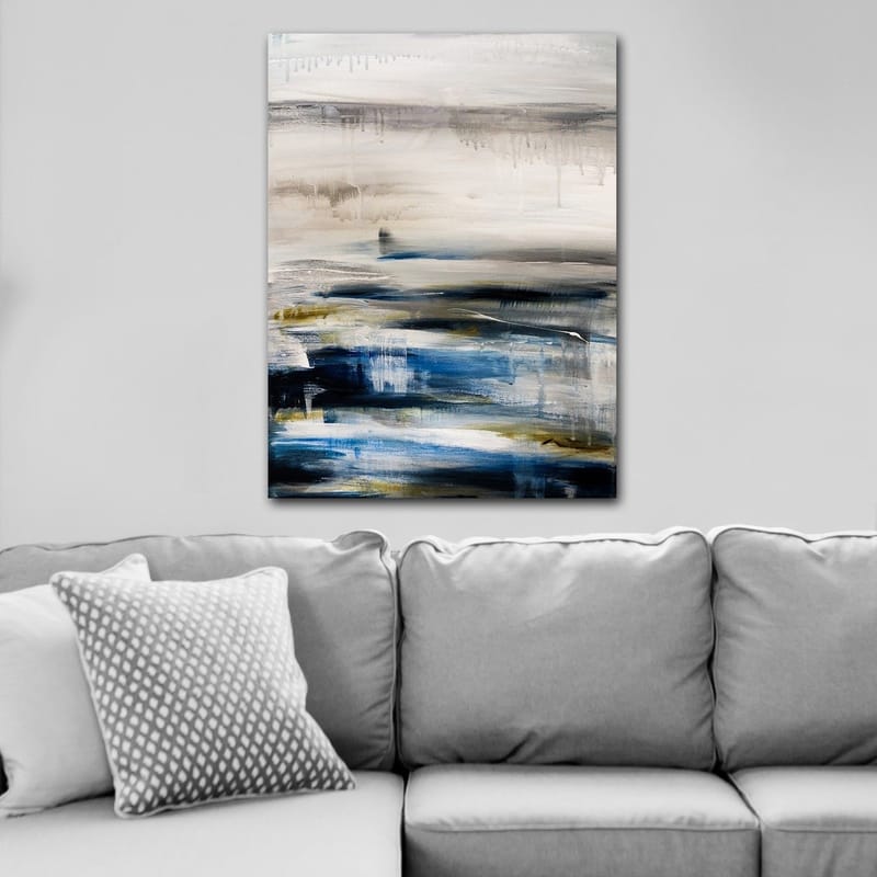 Canvastavla 70x100 cm - Abstrakt landskap med mjuka färgövergångar i blått och grått - Blå / Grå / Beige - Inredning & dekor - Tavlor & konst - Canvastavla