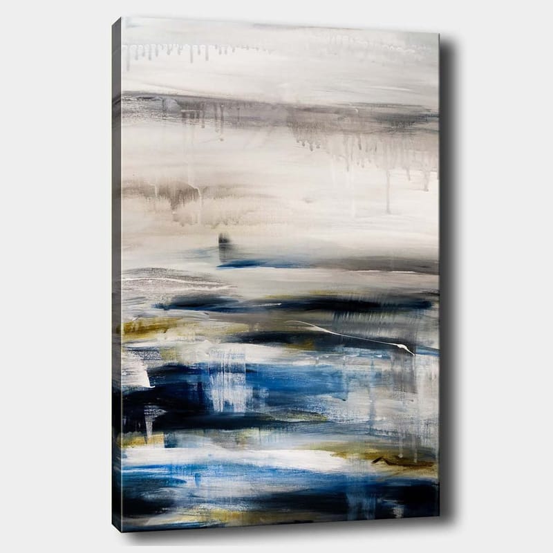 Canvastavla 70x100 cm - Abstrakt landskap med mjuka färgövergångar i blått och grått - Blå / Grå / Beige - Inredning & dekor - Tavlor & konst - Canvastavla