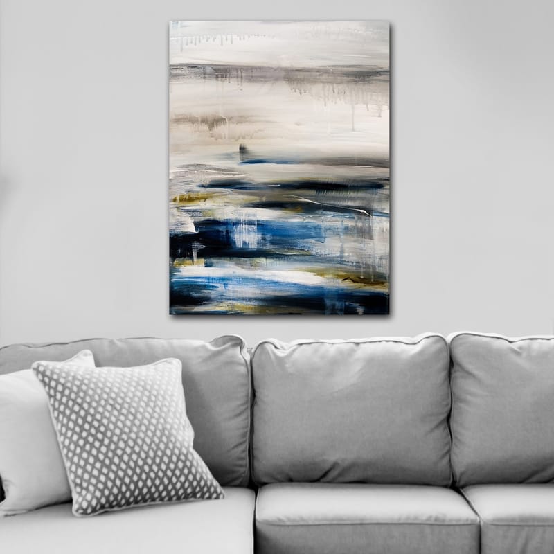 Canvastavla 70x100 cm - Abstrakt landskap med mjuka färgövergångar i blått och grått - Blå / Grå / Beige - Inredning & dekor - Tavlor & konst - Canvastavla