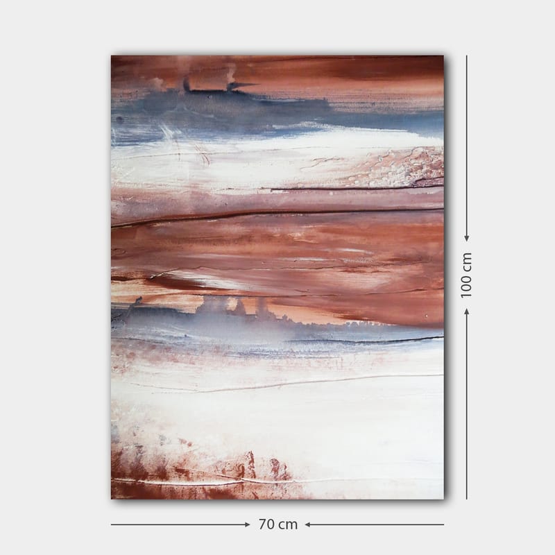 Canvastavla 70x100 cm - Abstrakt landskap med mjuka färgövergångar i jordtoner - Rödbrun / Grå / Vit - Inredning & dekor - Tavlor & konst - Canvastavla