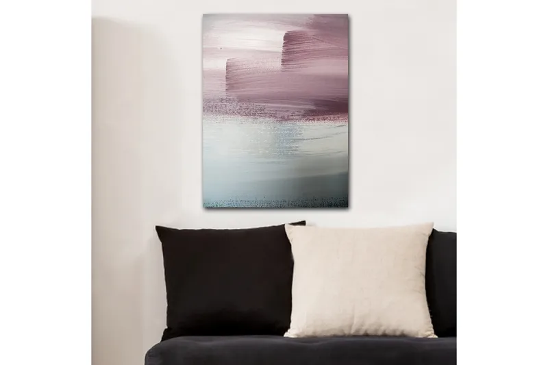 Canvastavla 70x100 cm - Abstrakt landskap med mjuka färgövergångar i rosa och blå nyanser - Rosa / Blå / Grå - Inredning & dekor - Tavlor & konst - Canvastavla